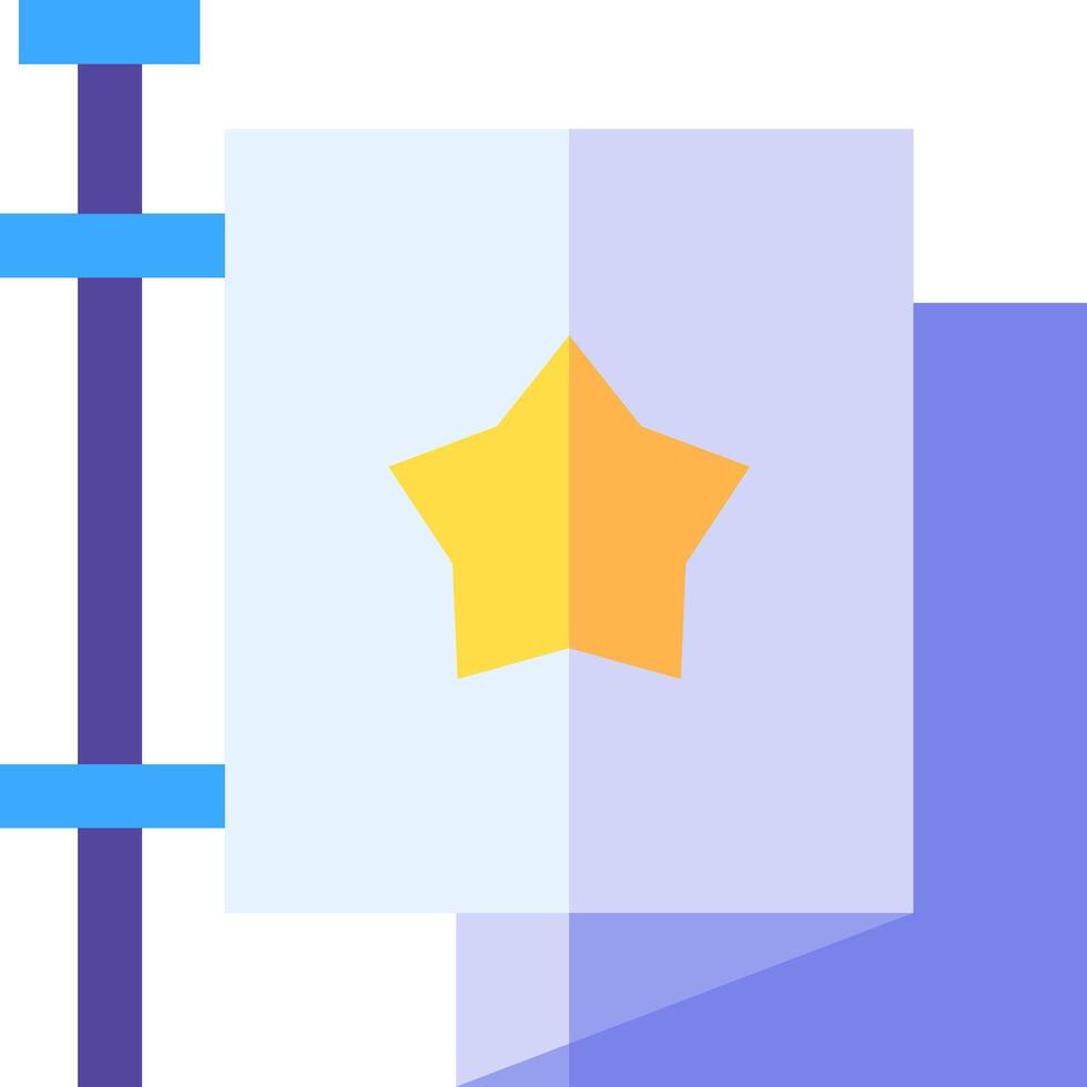 A star on a blue background with a blue and yellow flag vector