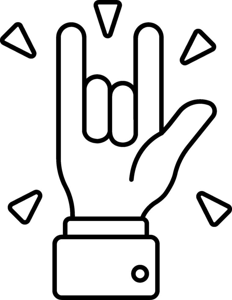 Rock hand sign vector