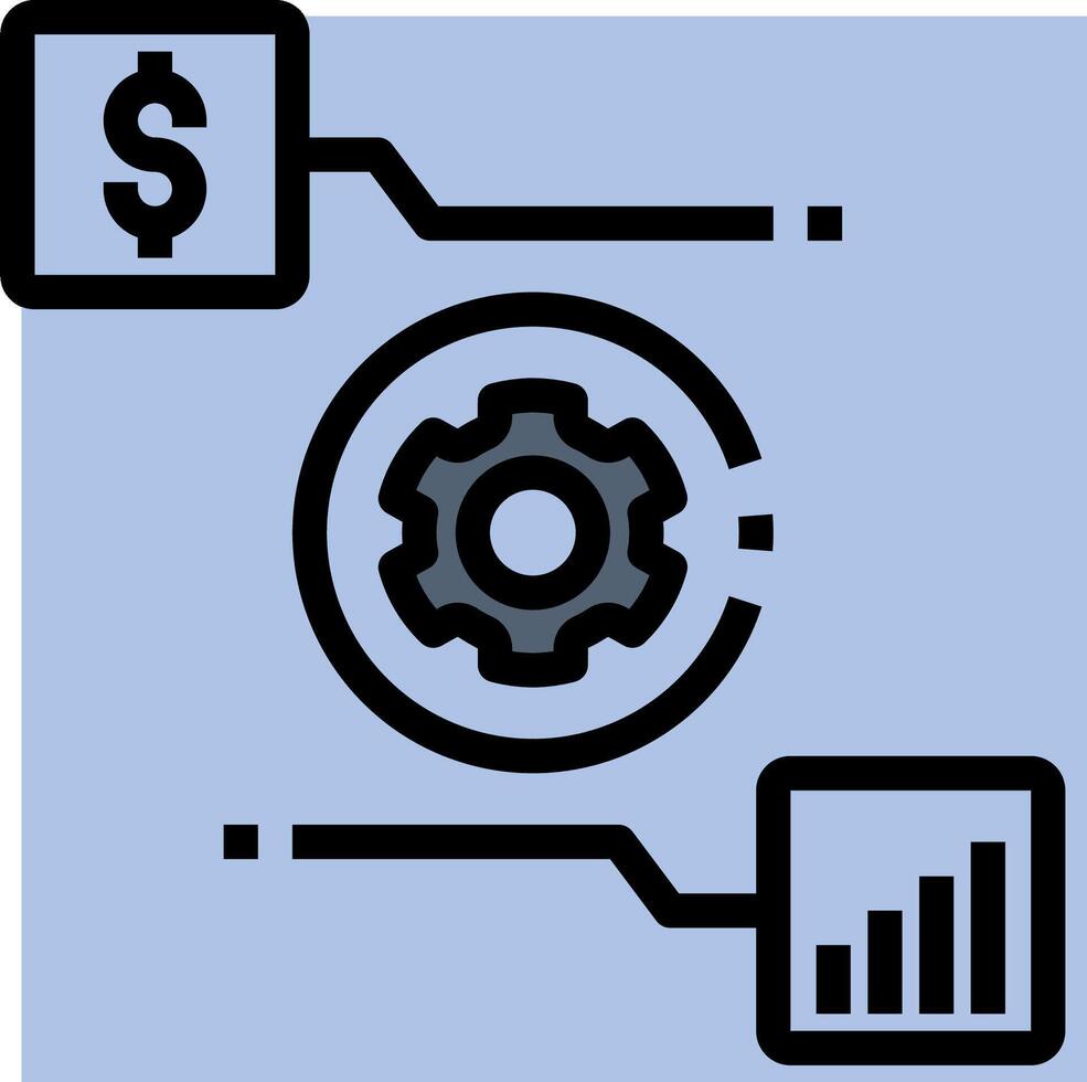 A graphic of a dollar sign and a gear vector