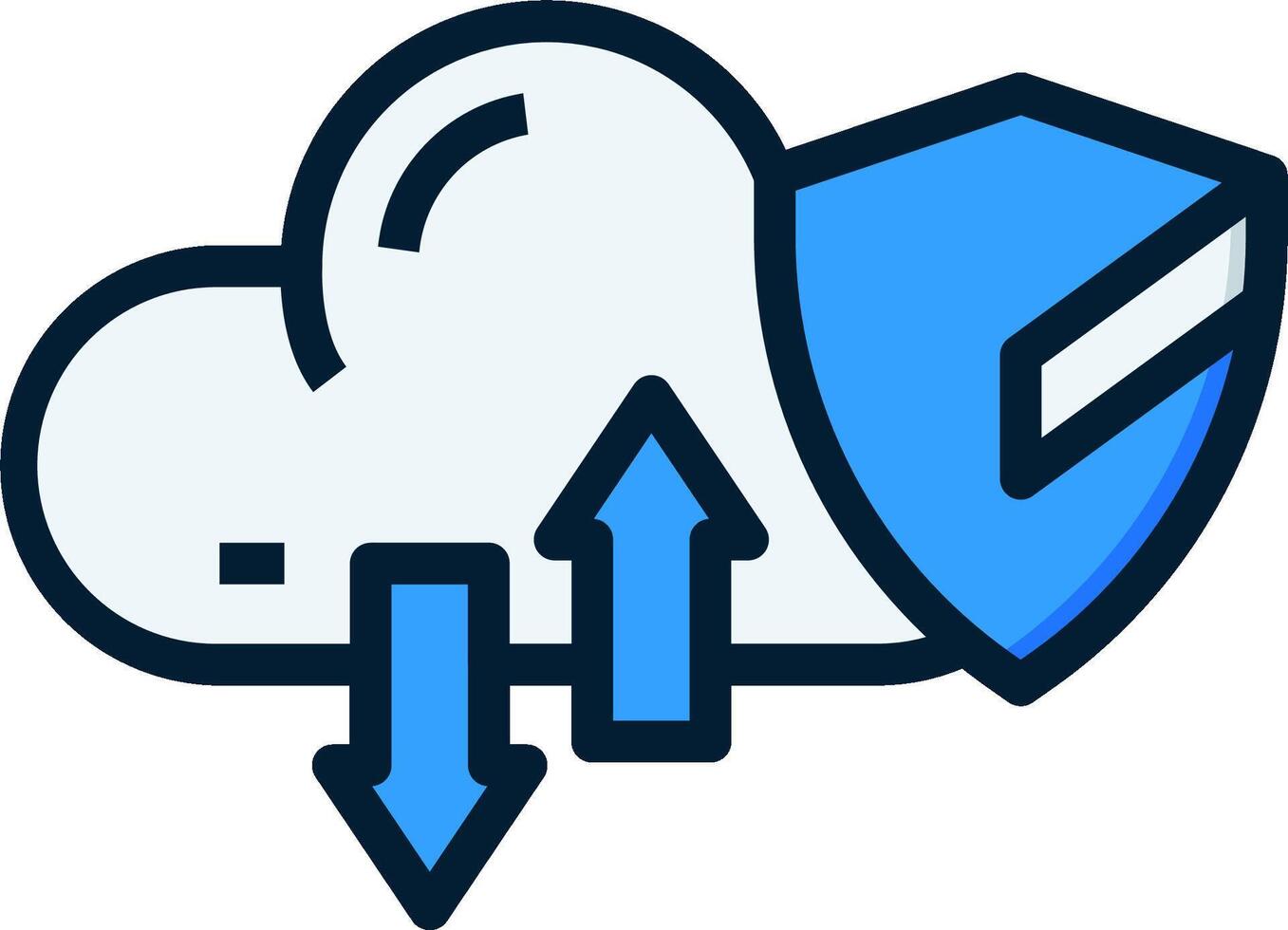 Cloud security icon with arrow pointing to the cloud vector