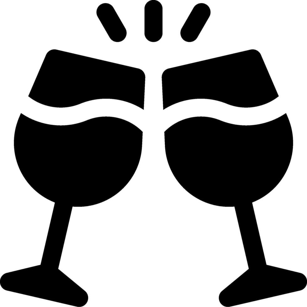 Two wine glasses with a toast icon vector
