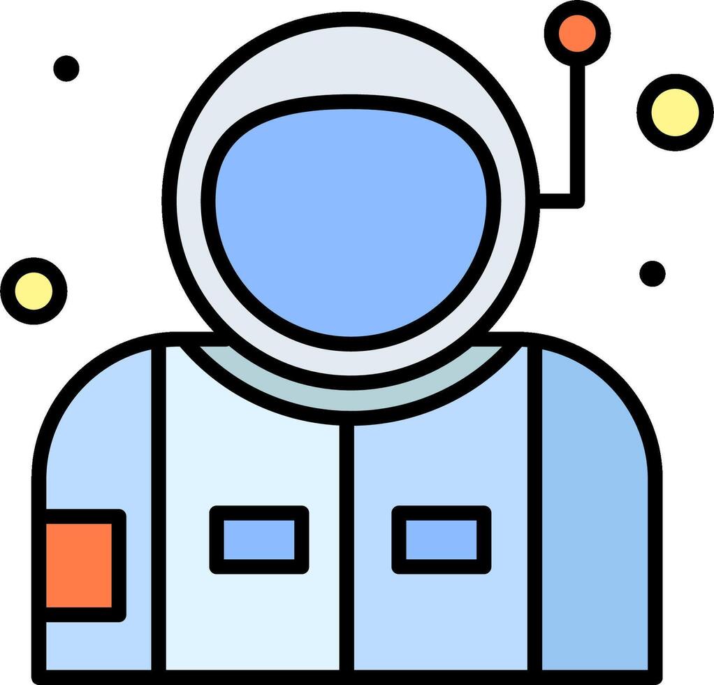 An astronaut icon with a blue suit and a blue helmet vector