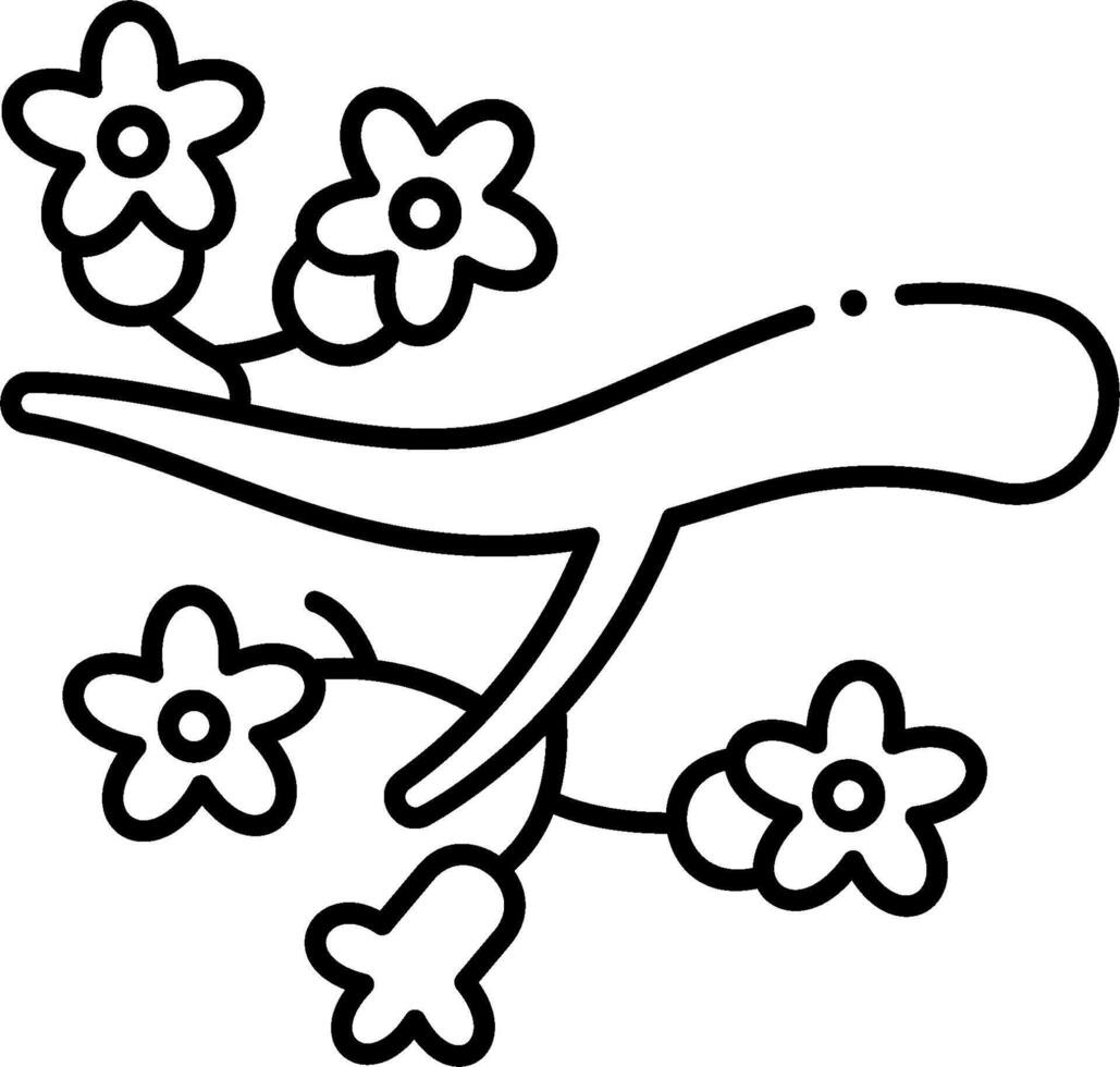 A cartoon bird with flowers on a branch vector