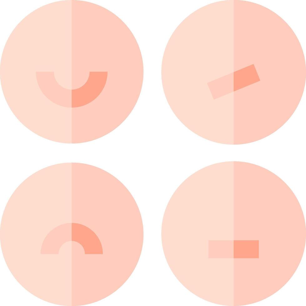 Four different shapes of circles with different colors vector