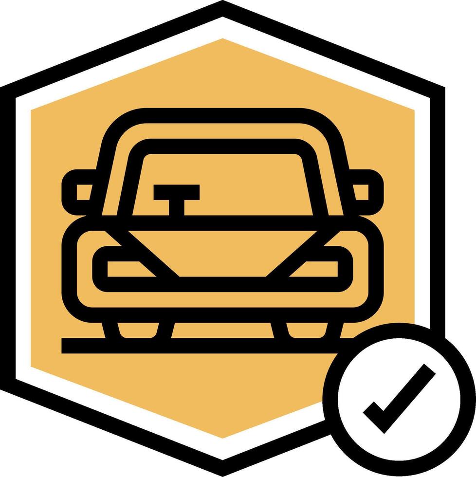 A car with a check mark and a car icon vector