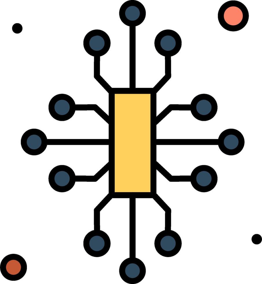 A circuit board with dots and circles vector