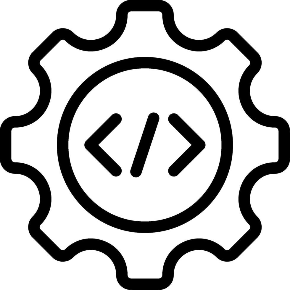 A gearwheel with the word code on it vector