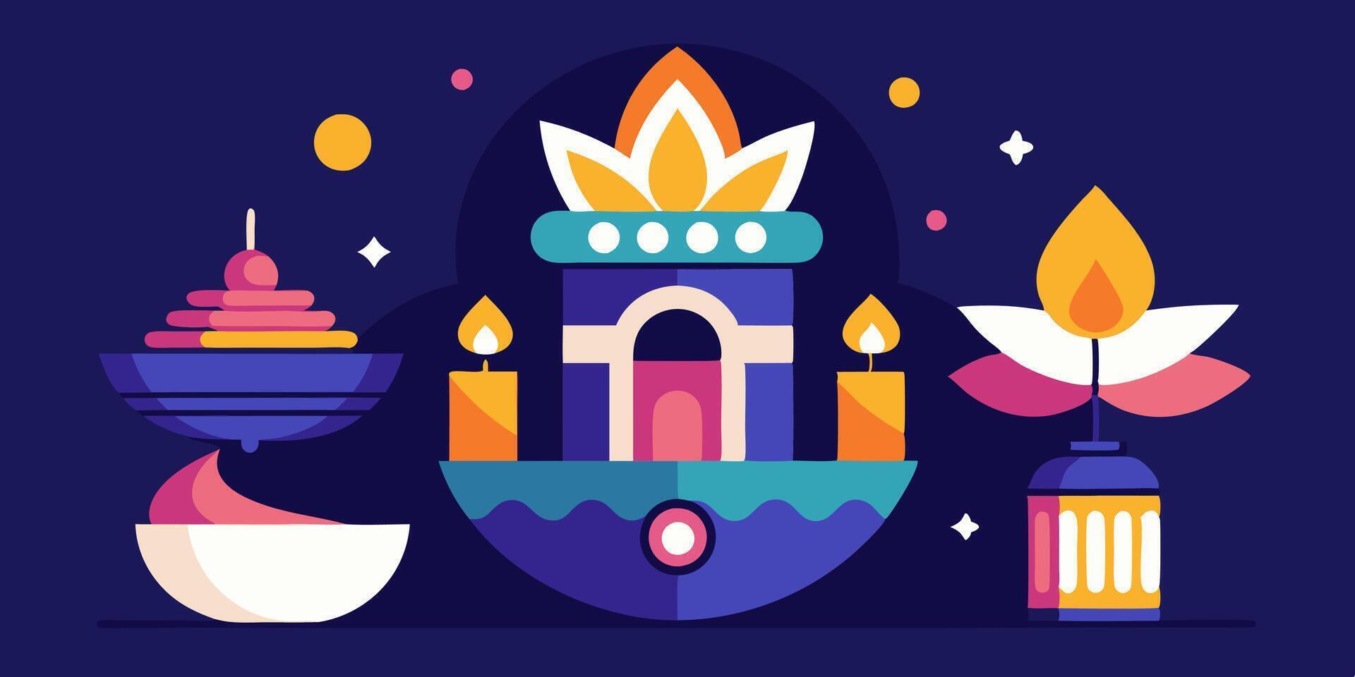 Diwali festival of lights illustration vector