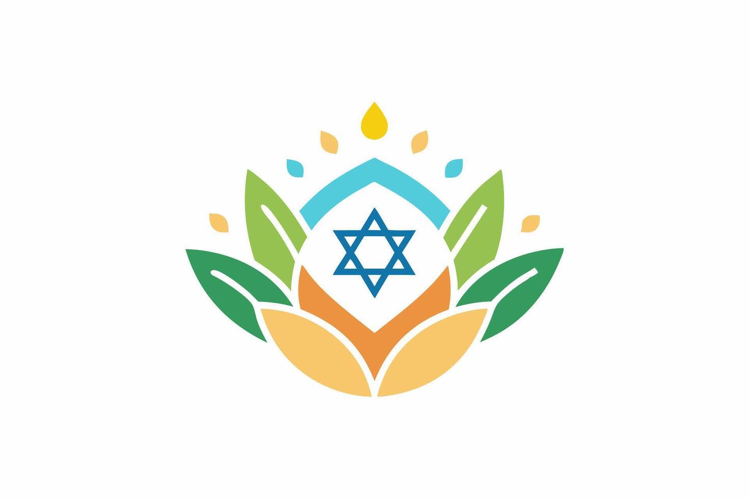 The logo for the jewish community center vector