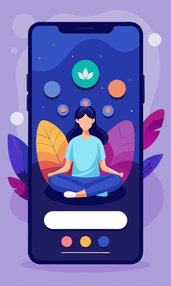 Yoga app design vector