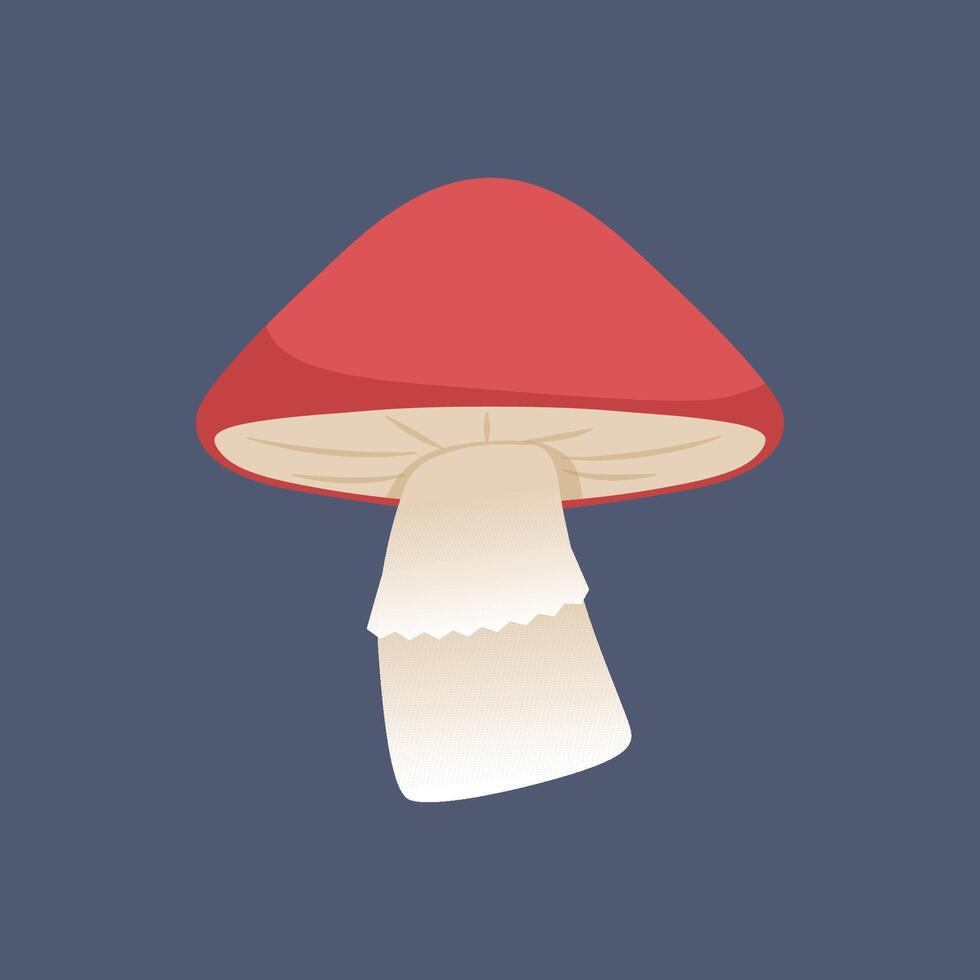 red mushroom in flat design. vector