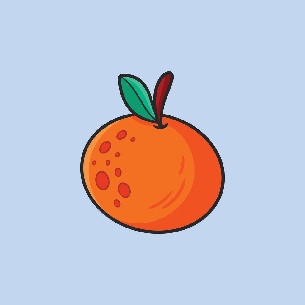 orange fruit in flat design. vector