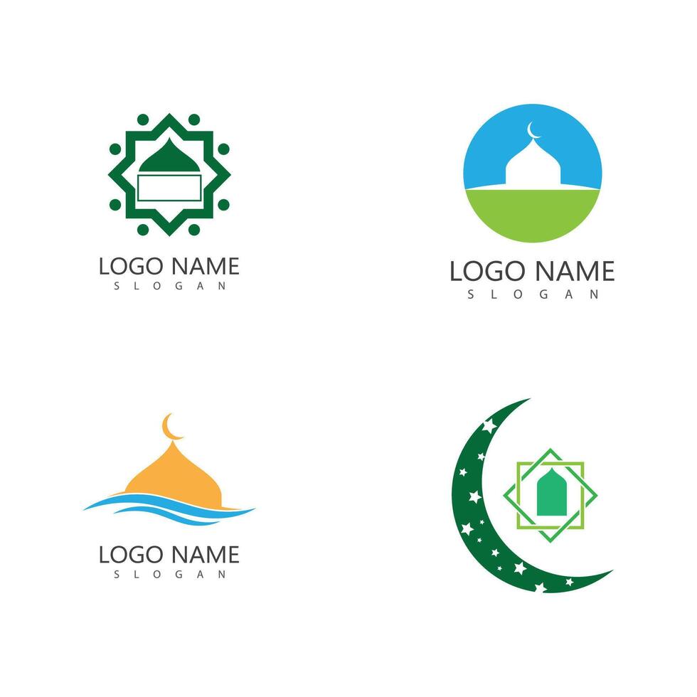 Mosque logo template symbol design vector