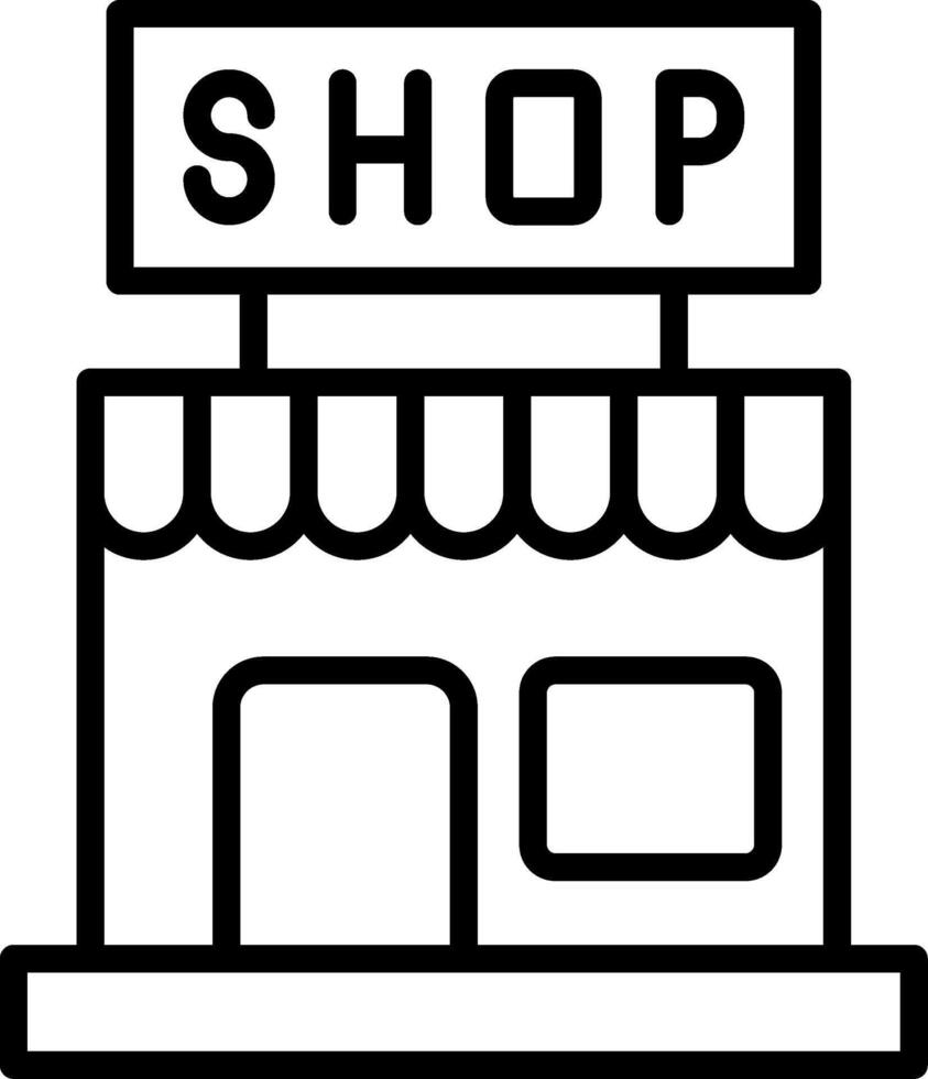 A black and white shop icon vector