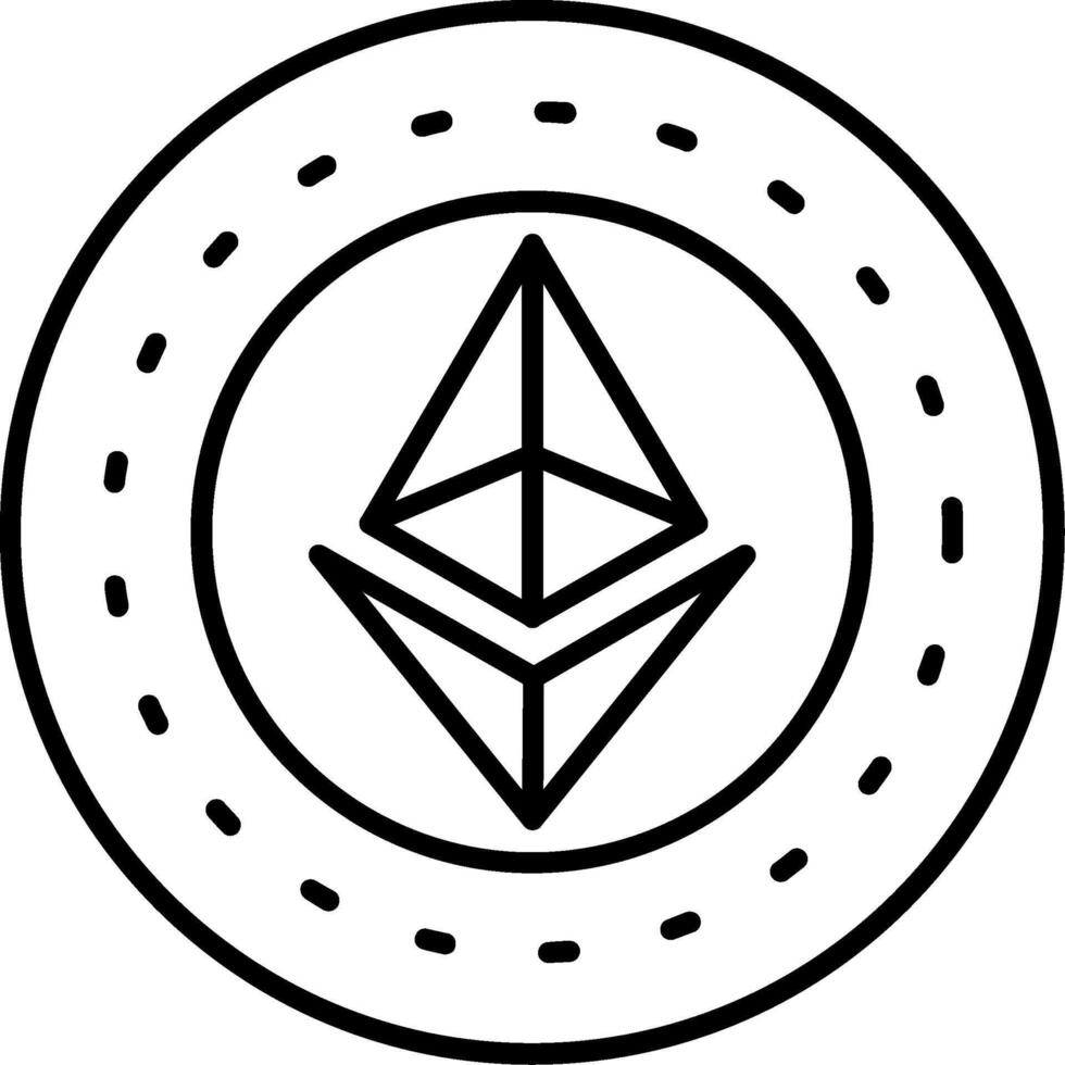 Ethereum logo in a circle vector