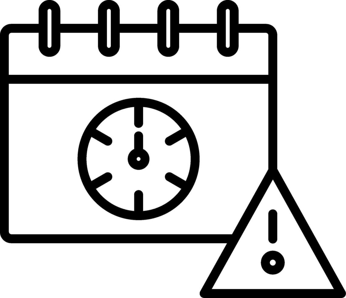 Calendar icon with a clock and a triangle vector