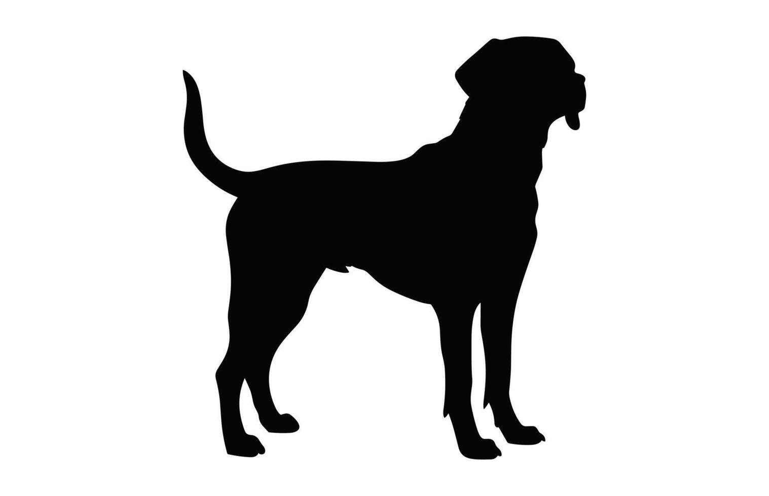 Labrador Dog Black Silhouette isolated on a white background vector