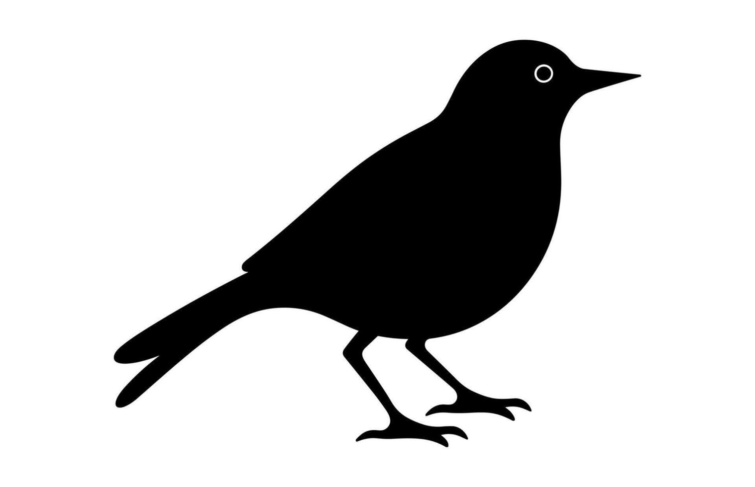 Nightingale Black Silhouette Clipart vector