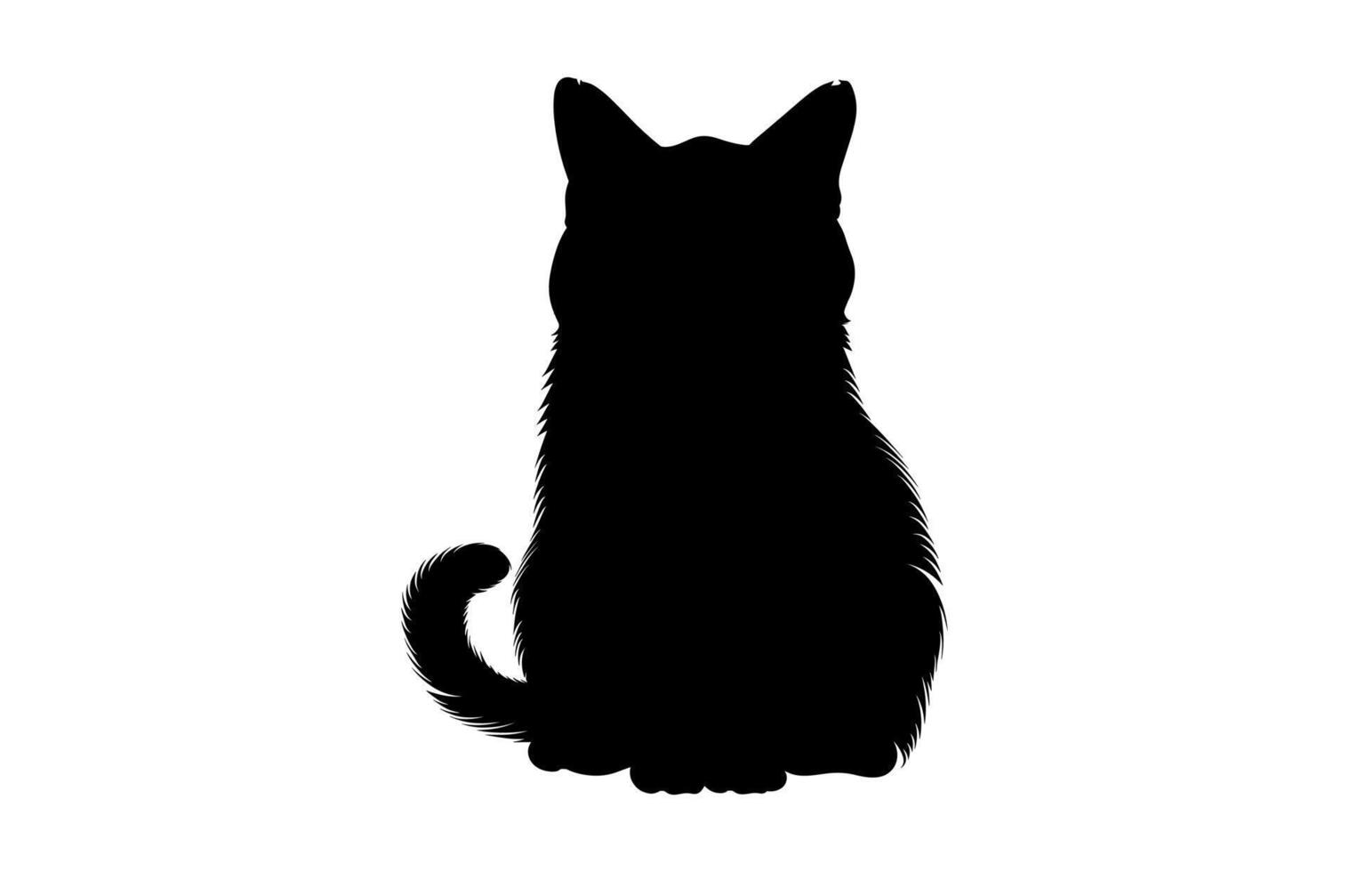 Grumpy Cat Silhouette Black Clipart vector