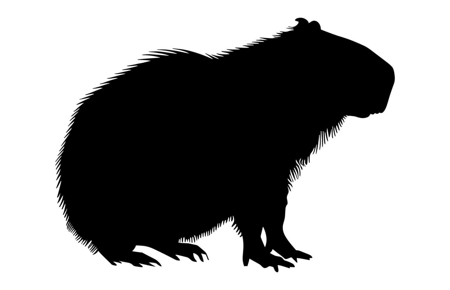 Capybara Clipart Black Silhouette vector
