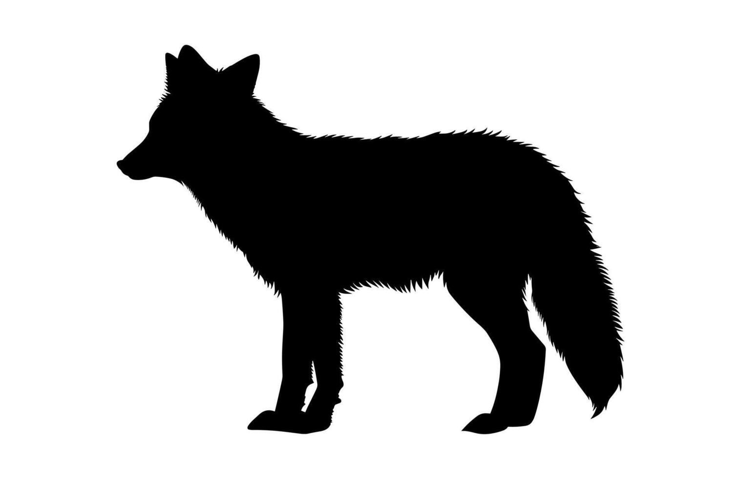 Arctic fox Silhouette Clipart vector