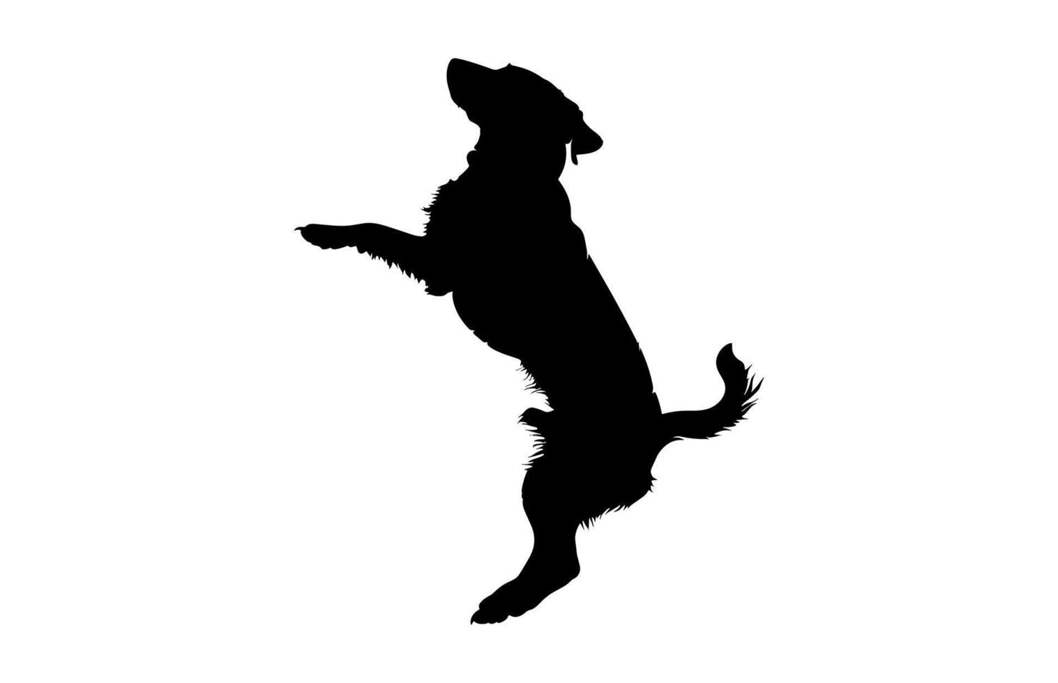 Dog Jumping Black Silhouette isolated on a white background vector