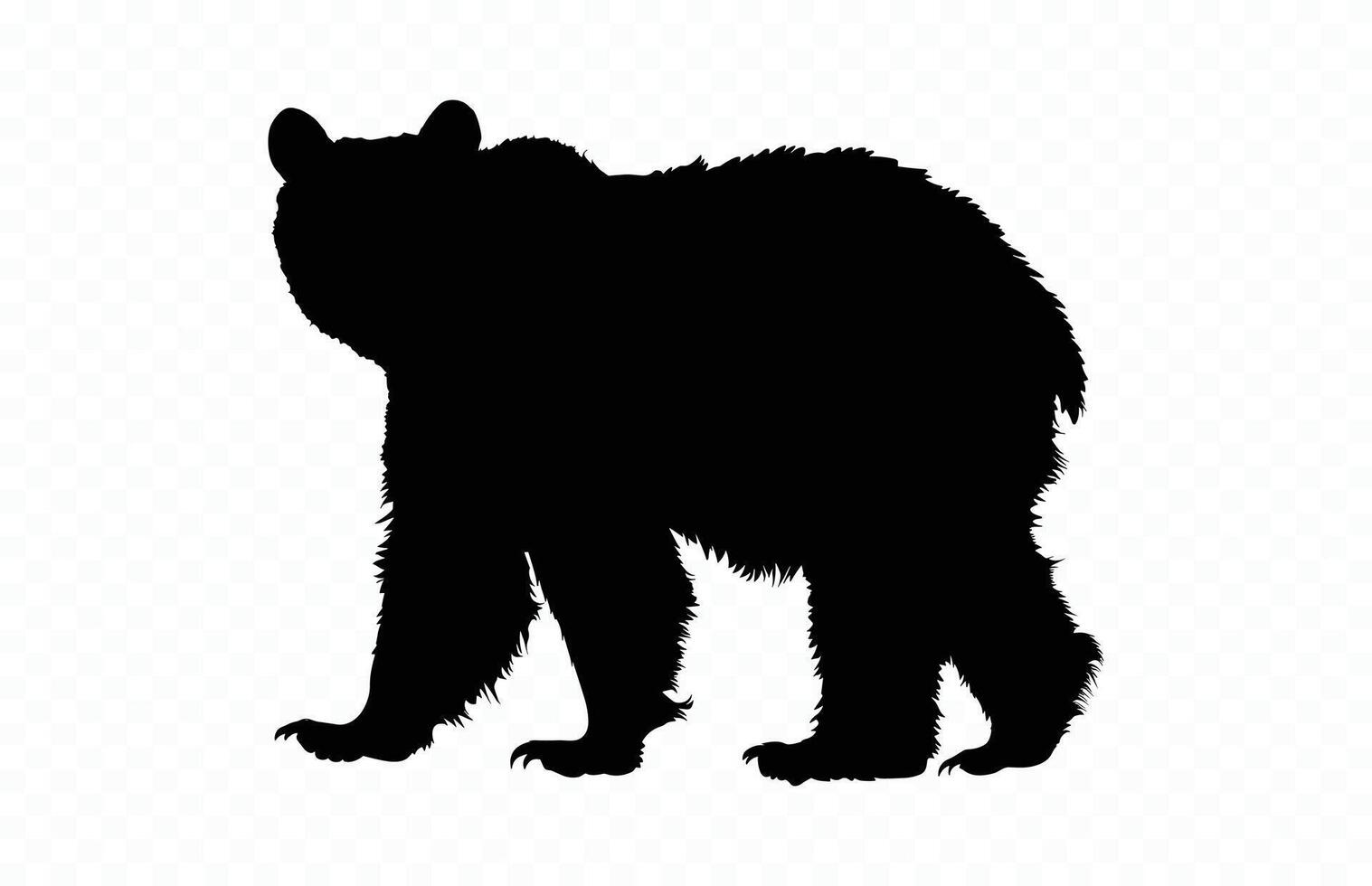 Bear Walking Silhouette Clipart vector