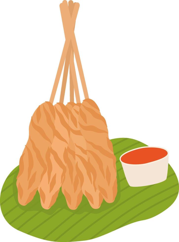 Chicken sempol indonesian street food vector