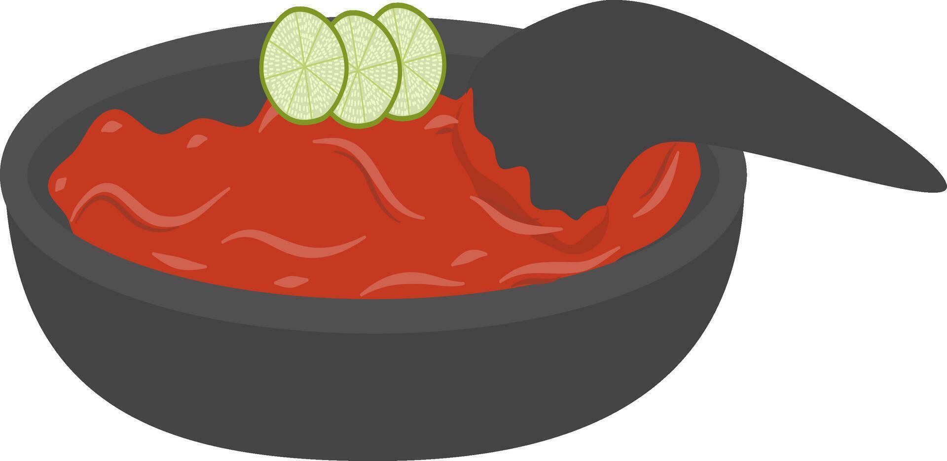 Stone plate chili sauce vector