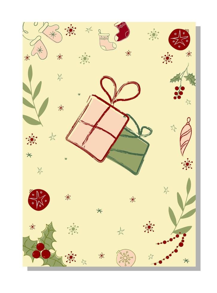 New Year cover for planner, to do list, organizer, notebook, book. Holiday new year decoration template. Cover for New Year's wish list. vector
