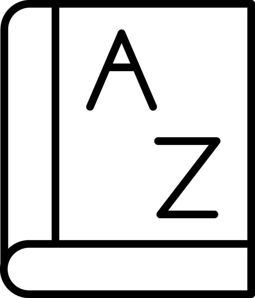 A black and white image of a book with the letter a vector