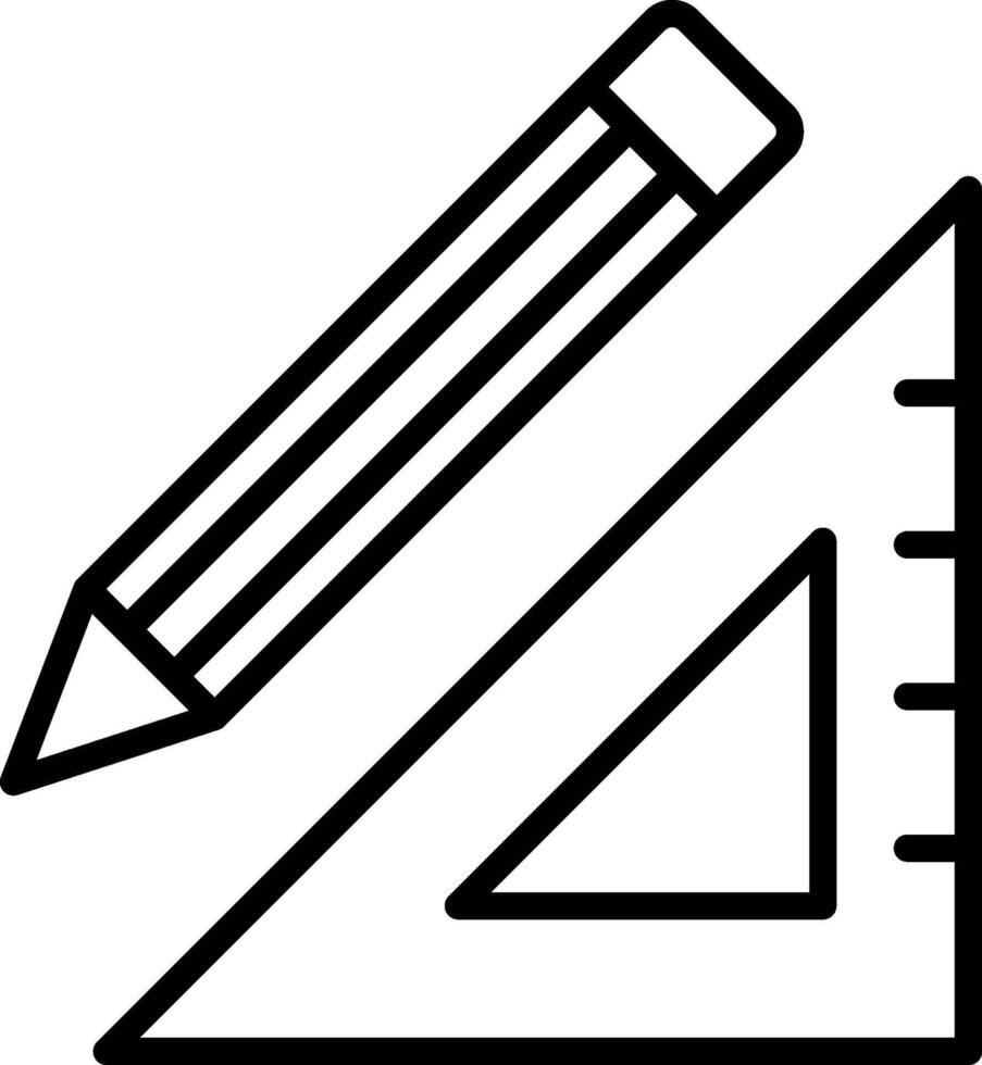 A pencil and ruler icon on a white background vector