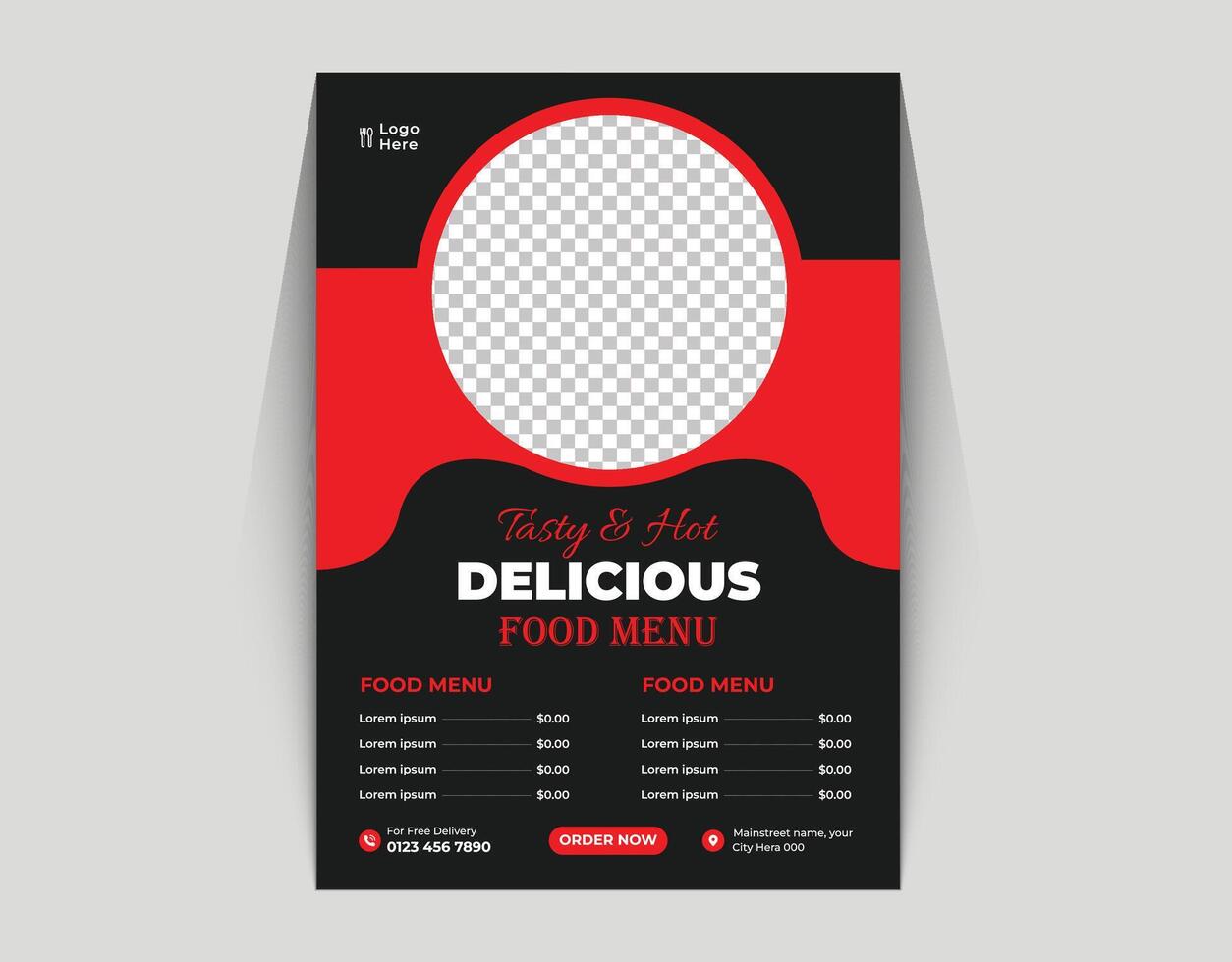 Fast food restaurant poster template vector