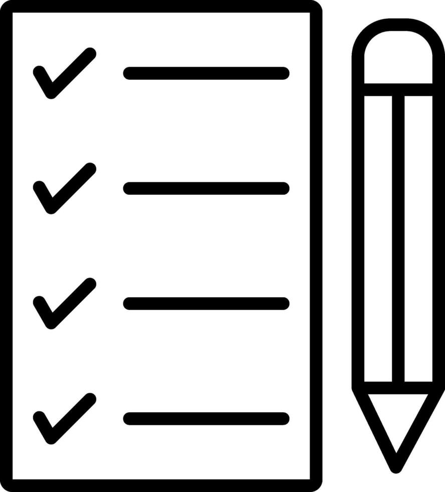 Checklist icon with pencil and check box vector