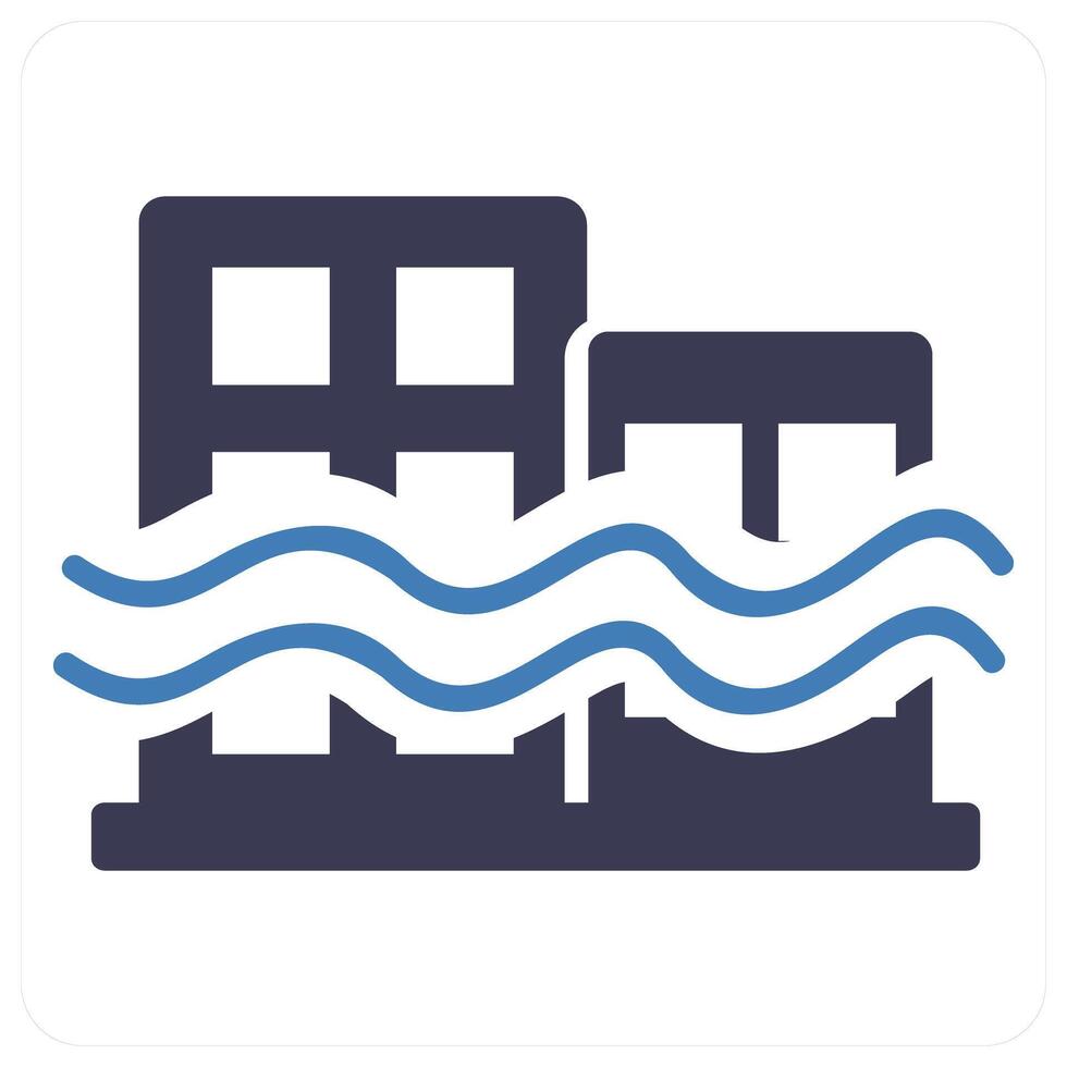 Sea Level Rise icon concept vector