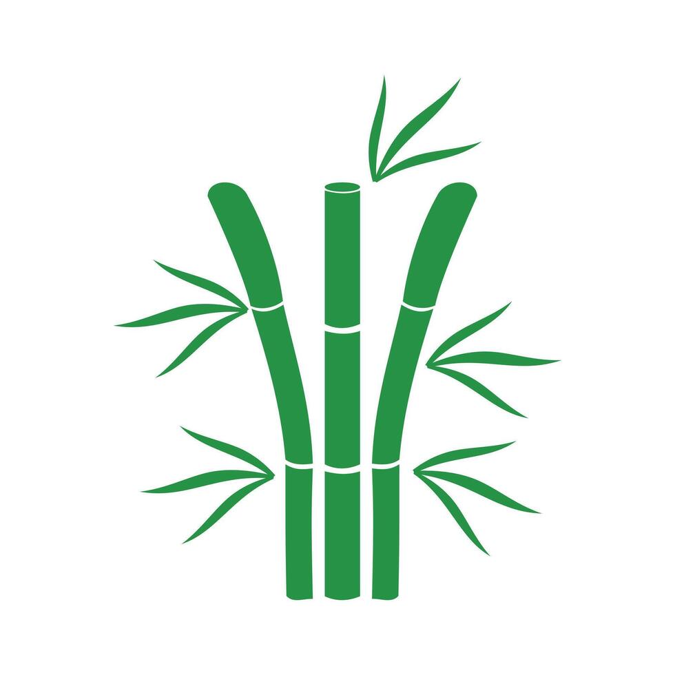 Green bamboo icon on white background for graphic and web design. Simple bamboo sign. green leaf and plant illustration element design vector