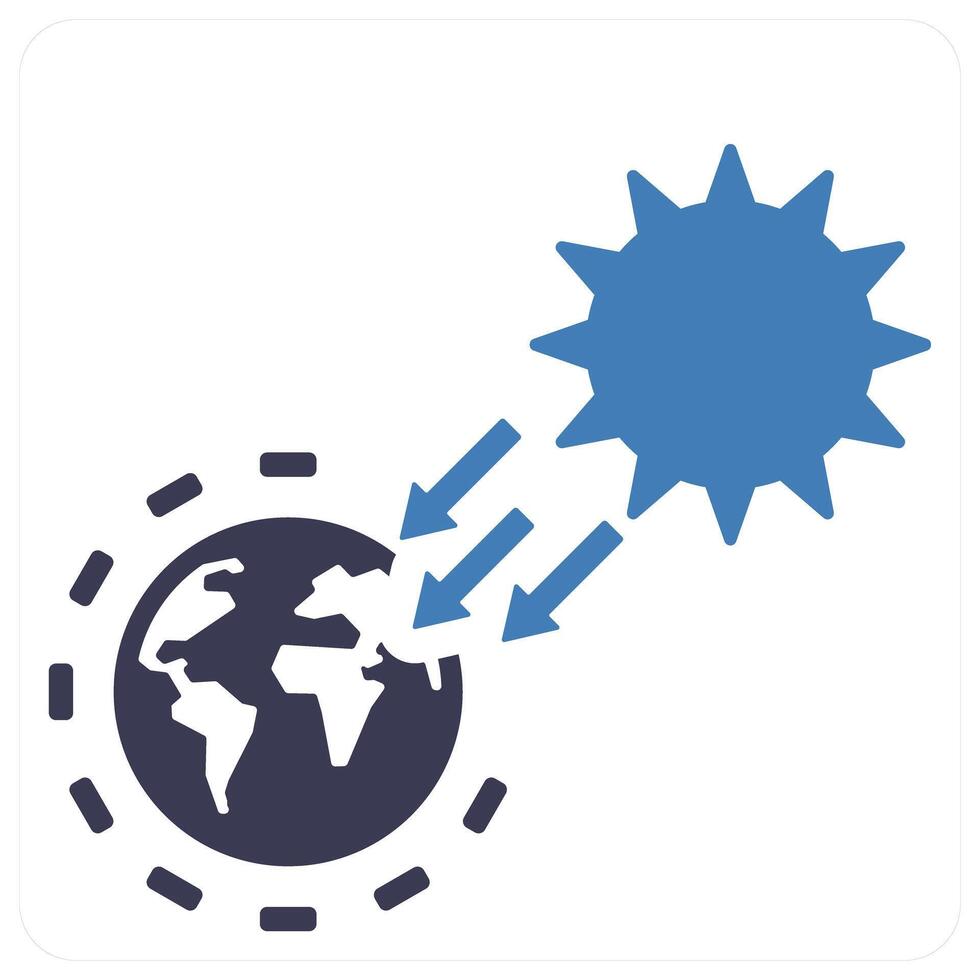 Solar Irradiance and solar ray icon concept vector