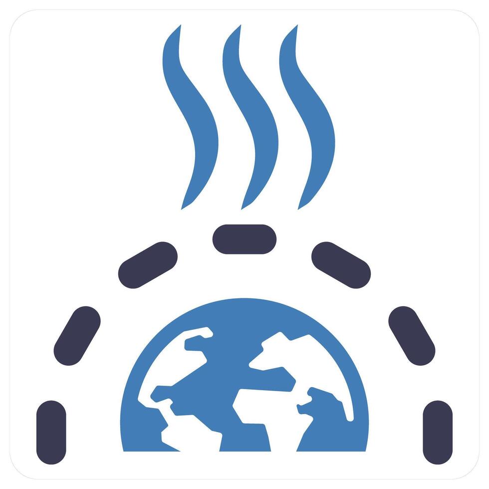 Greenhouse Effect and warming icon concept vector