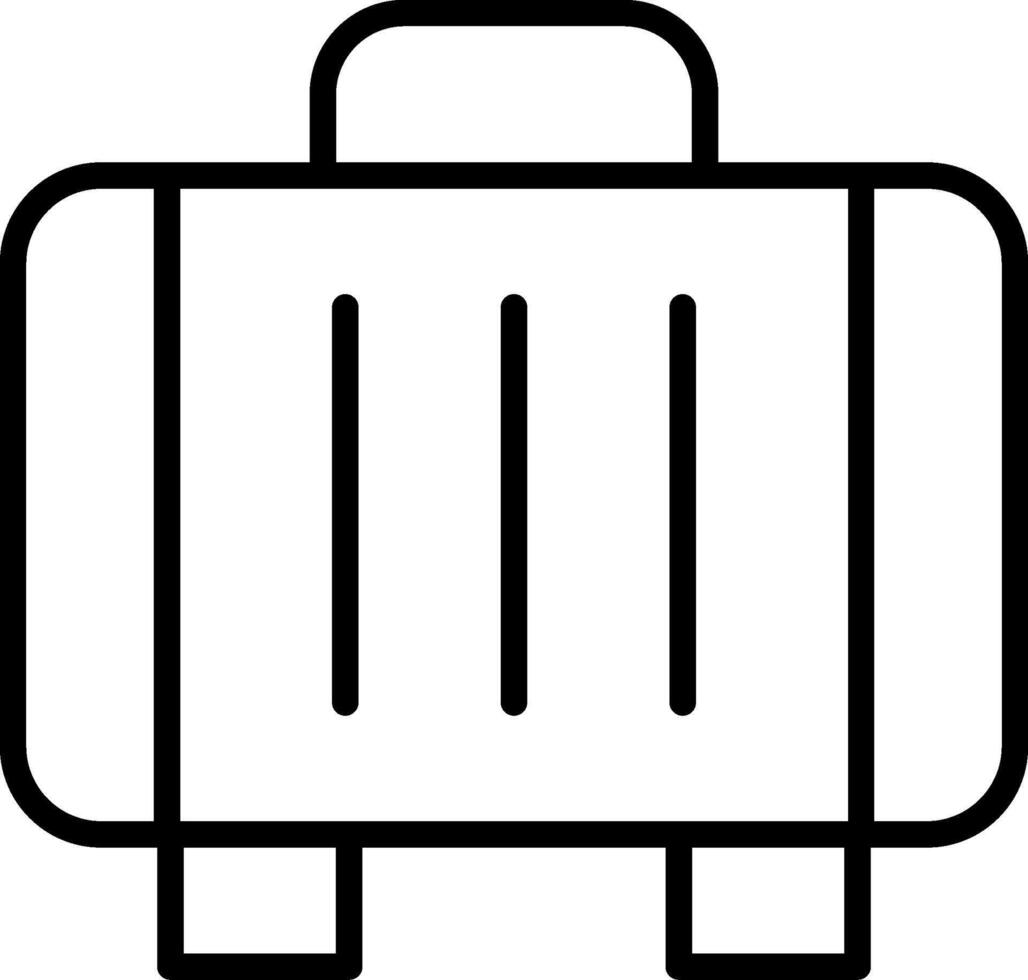 A black and white illustration of a suitcase vector