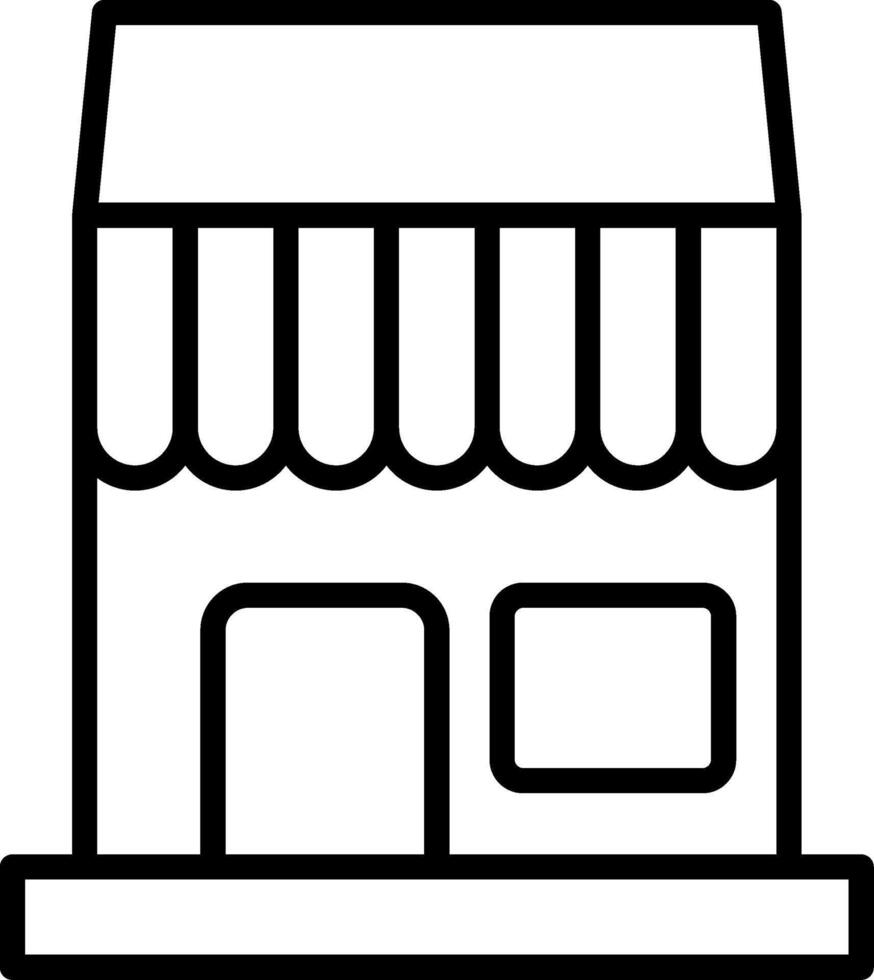 A black and white illustration of a store vector