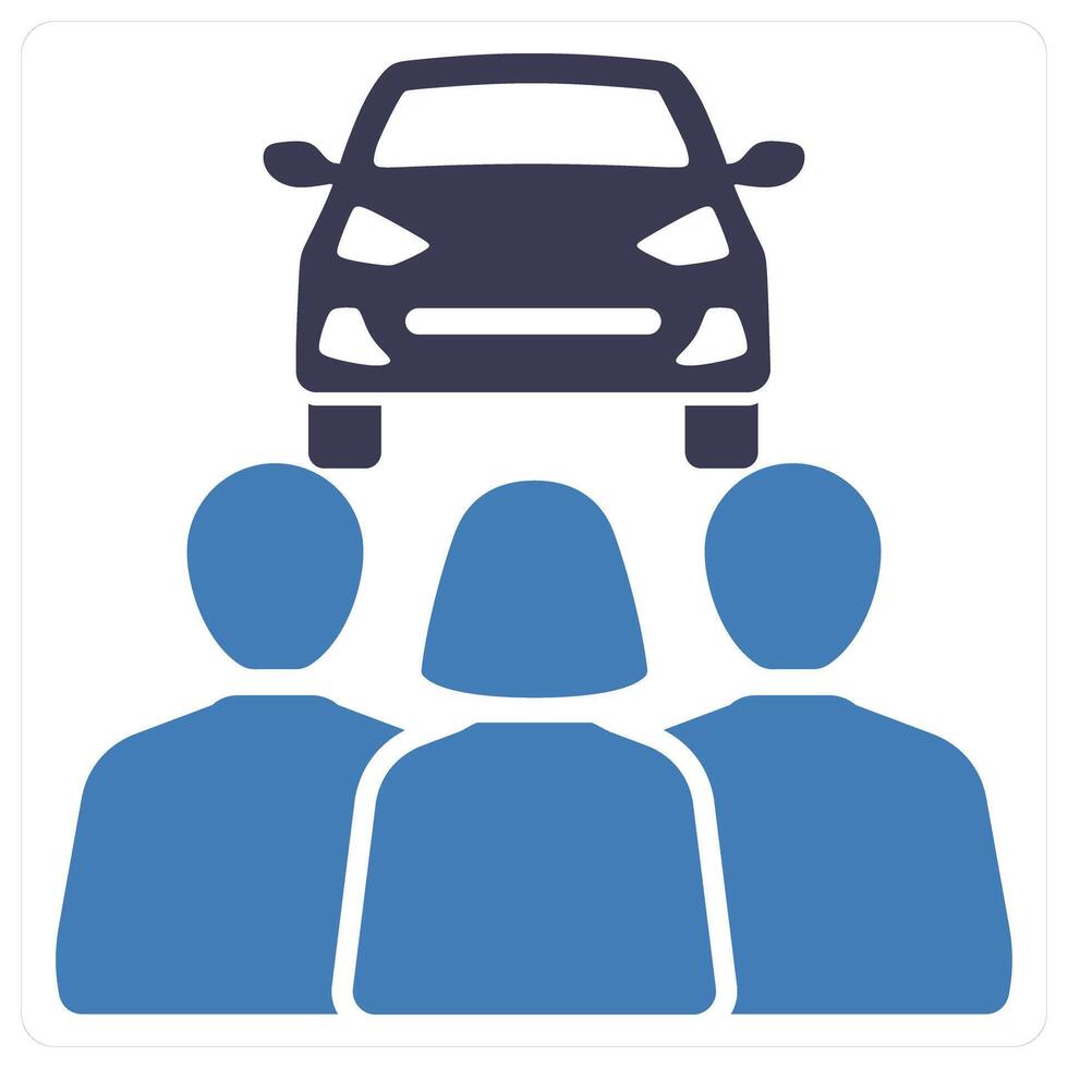 Carpooling and driving icon concept vector