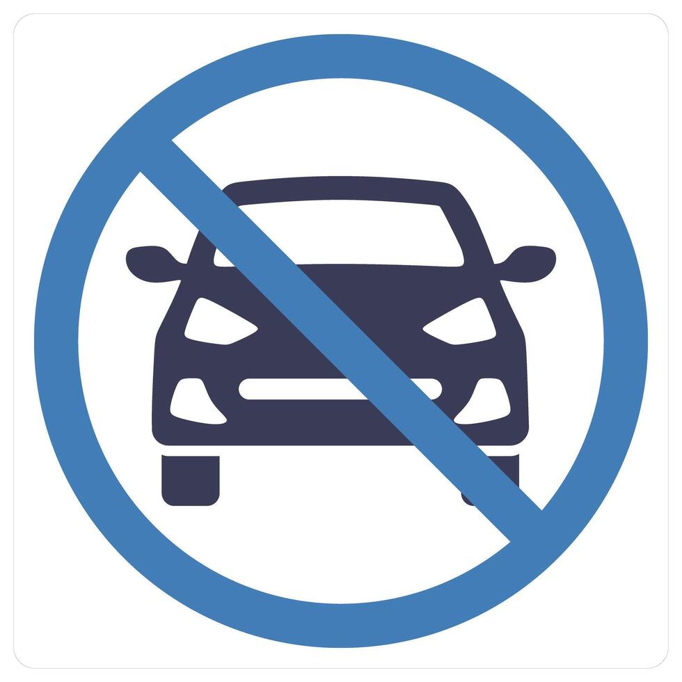 No Car Allowed icon concept vector