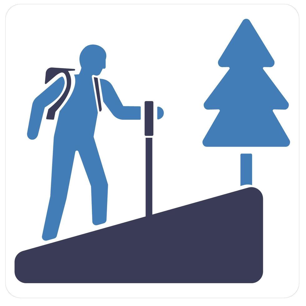Hiking and climbing icon concept vector