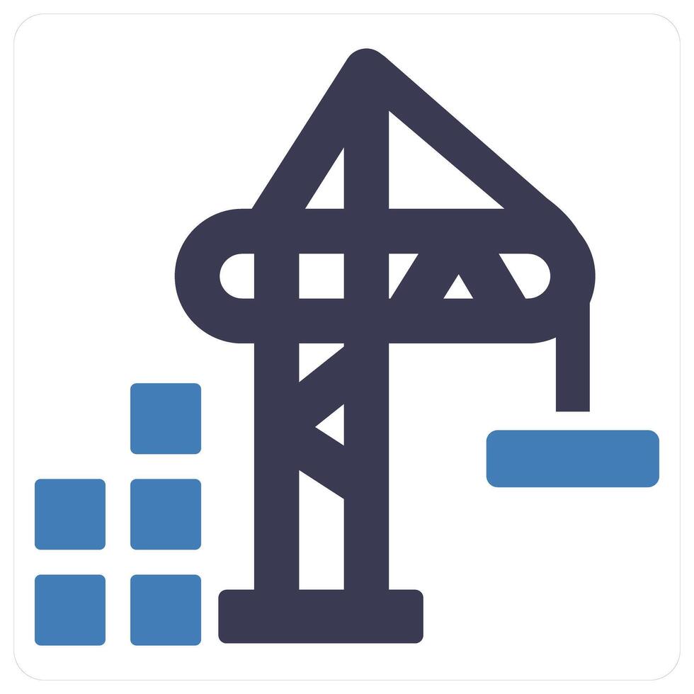 Crane and cargo icon concept vector