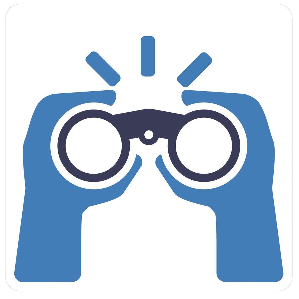 Binoculars and spyglass icon concept vector