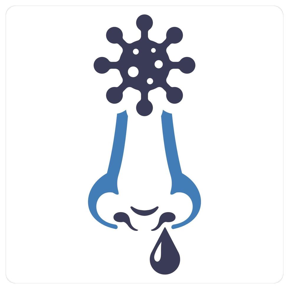 Runny Nose and infection icon concept vector
