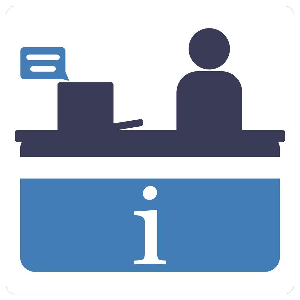 Information Desk and help icon concept vector