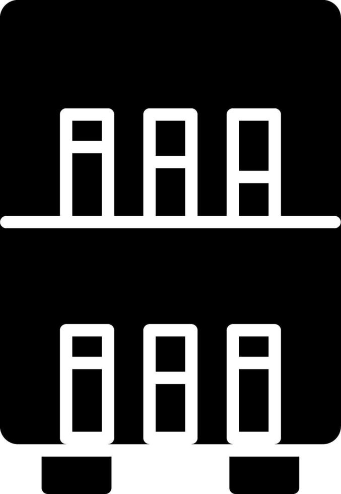 A black and white icon of a storage unit vector
