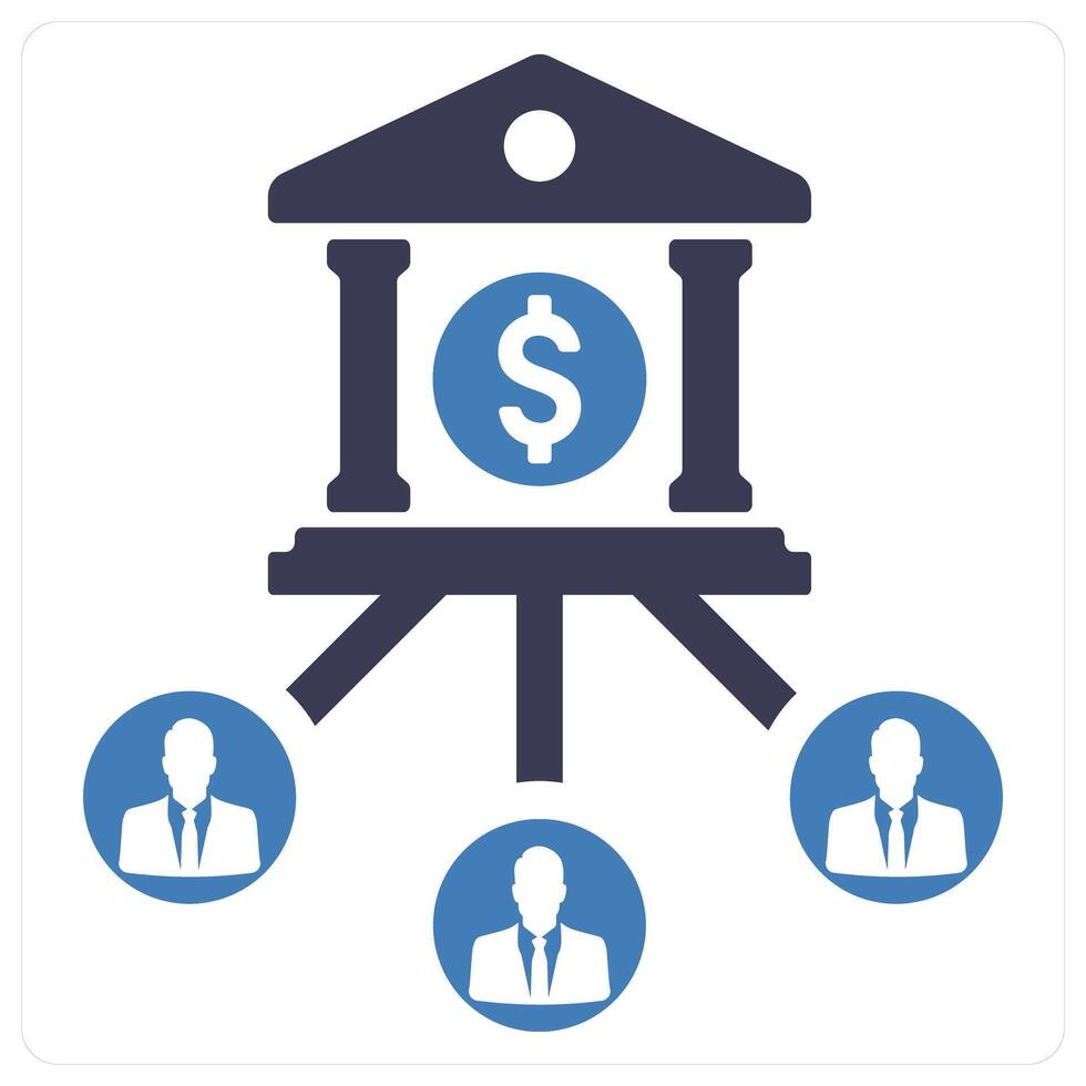 Centralized finance and management icon concept vector