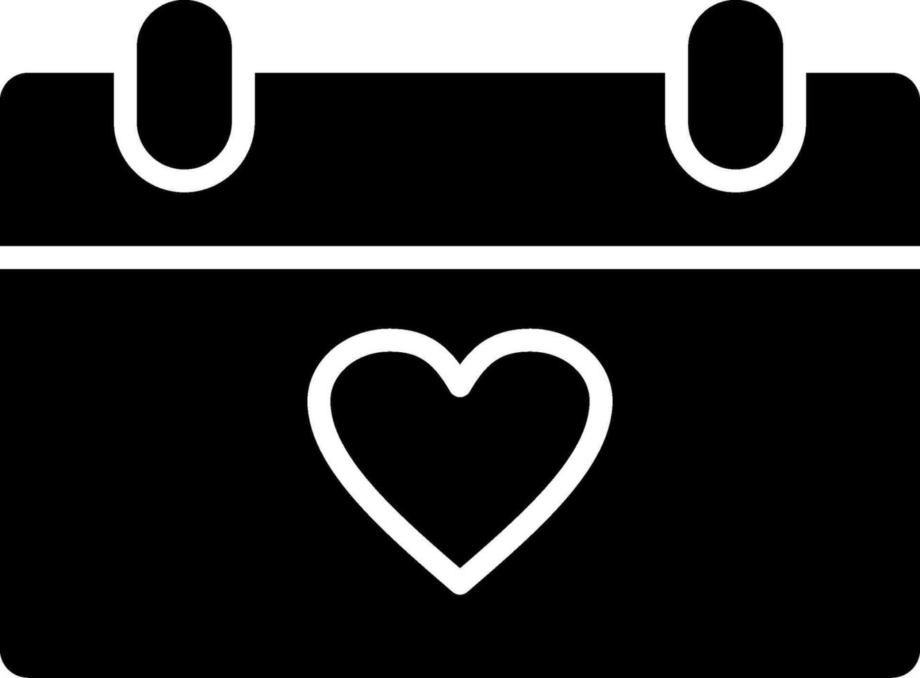 A black calendar with a heart on it vector